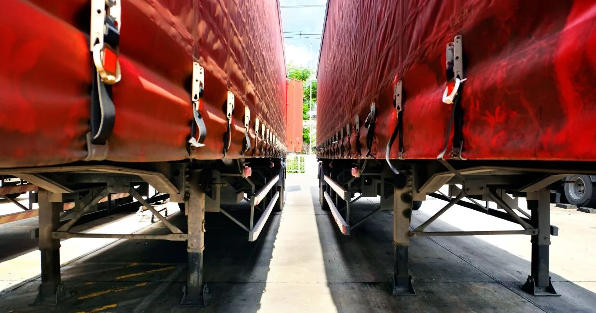 Industrial cargo trailers with metal hardware components